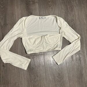 Adika Cream Bustier Bodysuit Crop Top